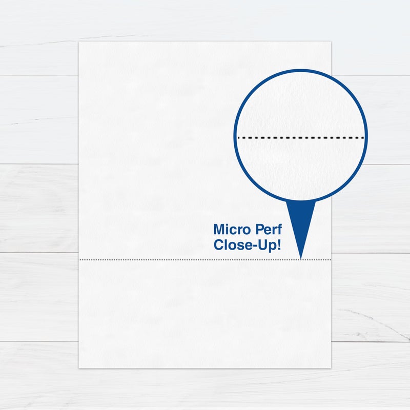 PrintWorks Professional 3 5/8" Horizontal Perforated Paper 8.5â€ x 11â€ - Perfect For W-2, 1099, & Statement Use - Made in the USA - 500 Sheets - 24 lb - Printer Compatible - White (04134) - Image 4